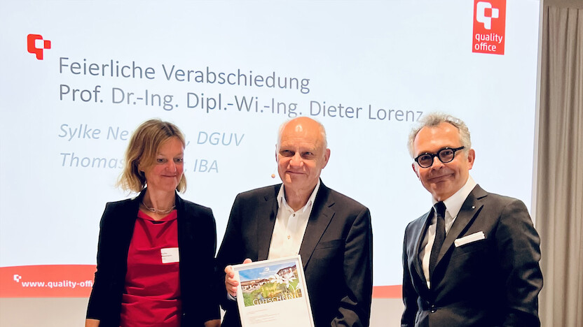 Bewegende Highlights waren der Vortrag und die Verabschiedung von Prof. Dr. Dieter Lorenz als wissenschaftlicher Leiter der Quality Office-Zertifizierungen.